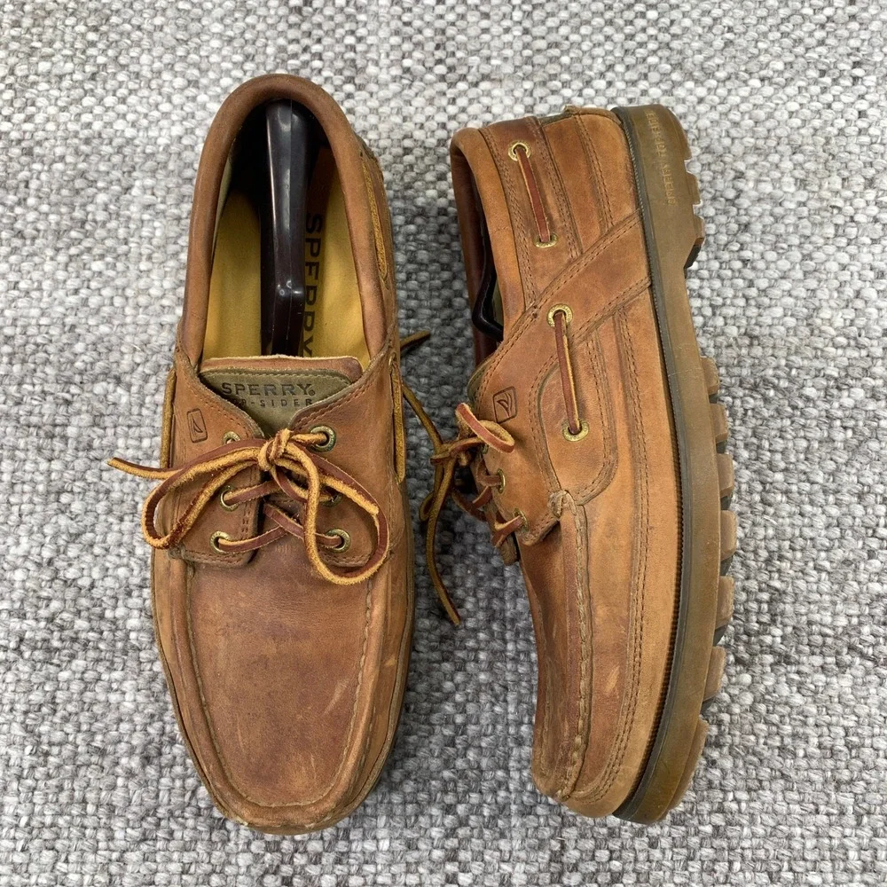 Sperry Top-Sider Boat Shoes Mens 12M Brown Leather Lug Sole 0761742